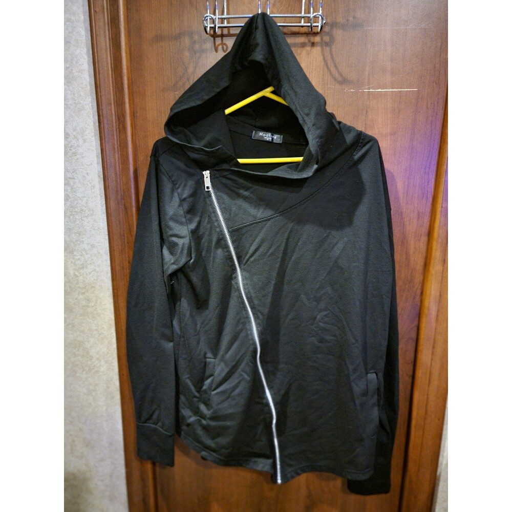 Modfine Black Zipper Hoodie w/Pockets Sz XL